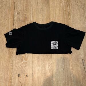Cropped/Cut Chrome Hearts Multi Logo Pocket T Shirt